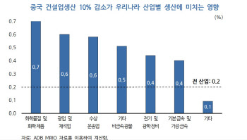 KDI “中 건설업생산 10% 감소시 韓 GDP 0.4%↓”