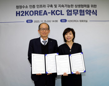 KCL-H2KOREA, 청정수소 인증 인프라 구축 협력 나서