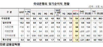 국내은행 3분기만에 작년 순익 넘었지만…경기침체로 수익성 둔화세