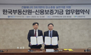 한국부동산원-신용보증기금 "탄소중립 금융상품 공동 출시"