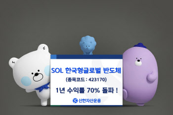 'SOL 한국형글로벌 반도체 액티브', 1년 수익률 70% 돌파