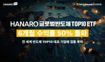 NH아문디 "HANARO 글로벌반도체TOP10 ETF 6개월 수익률 50% 돌파"