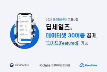 딥세일즈, 데이터바우처 활용 위한 데이터셋 30종 공개