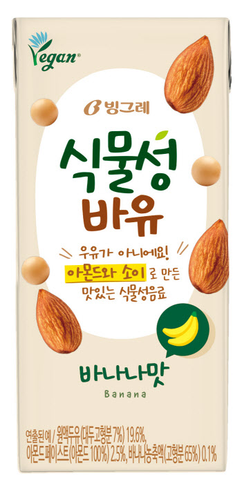 '바나나맛우유 명가' 빙그레, '식물성 바유' 리뉴얼 출시