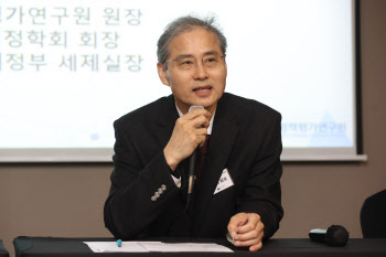 발언하는 이철인 한국재정학회 회장