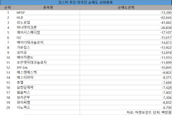 코스닥 주간 외국인 순매도 1위 'HPSP'