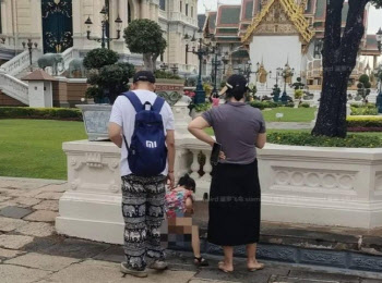 태국 왕궁 유적지서 소변본 아이 중국인?…현지 분노 폭발