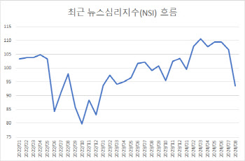 美 경기침체 공포에…뉴스심리지수 1년 8개월래 최저