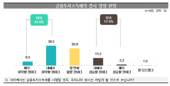 금투세 놓고 응답자 절반 가까이 “증시 하락할 것”