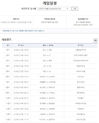 이번엔 야구에서 고액 적중 노려볼까… 야구 승1패 1등 적중금 3회 연속 이월 발생