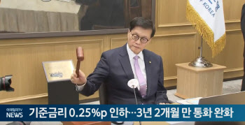 기준금리 0.25%p 인하...3년 2개월 만 통화 완화