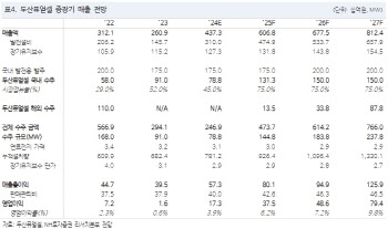 두산퓨얼셀, 내년 매출 추정치는 하향…내년 수주는 증가 예상-NH