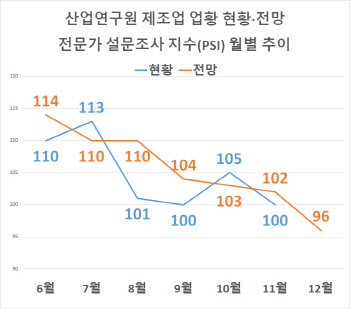 12월 제조업황 전문가 전망 13개월만에 ‘부정적’