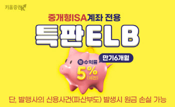 키움증권, 중개형ISA계좌 전용 세전 연 5% ELB 판매