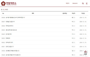 “尹 탄핵” vs “탄핵 기각”…헌법재판소 홈페이지에 몰린 시민들