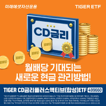 미래운용, ‘TIGER CD금리플러스액티브 ETF’ 신규 상장