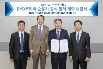 삼천리EV, BYD 전기차 한국서 판매…공식 딜러 계약 체결