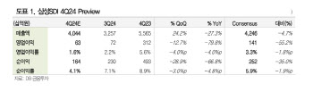 삼성SDI, 4분기 실적 예상치 하회할 듯…목표가 39만원 '하향'-DB