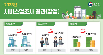 지난해 서비스업 매출액 3129조원, 역대 최고…수출 부진에 증가폭 둔화