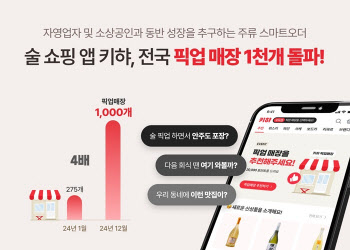 술 쇼핑 앱 키햐, 전국 픽업 매장 1000개 돌파