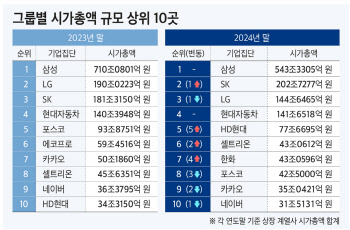 지난해 대기업집단 시가총액 251조↓…삼성 167조 줄었다