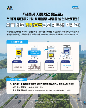 서울 자동차도로 무단투기 쓰레기 연 160톤…제보 해주세요