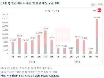 7월 전국 4만 4000가구 분양, 전월비 12배↑