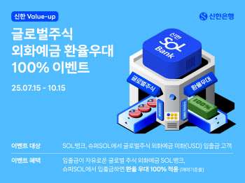 신한은행, 외화예금 환율 우대 100% 이벤트 실시