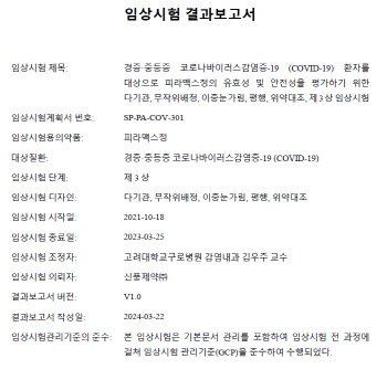 [단독]신풍제약 ‘피라맥스’ 코로나 임상 3상, 1차·2차 평가변수 모두 실패