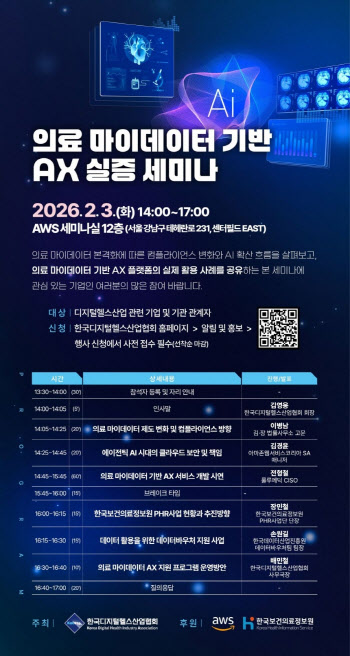 디지털헬스산업협회, 의료 마이데이터 기반 AX 실증 세미나 개최