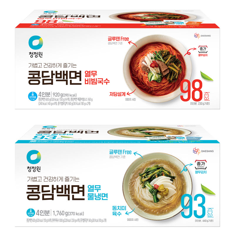 대상 청정원, 콩담백면 열무국수 2종 출시