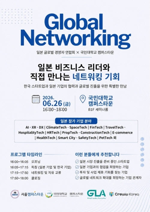 ‘2026 Global Networking’ 행사 포스터 (사진=국민대 캠퍼스타운)