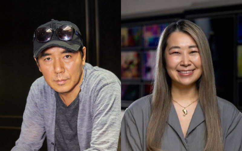 김지운 감독(왼쪽)과 매기 강 감독.