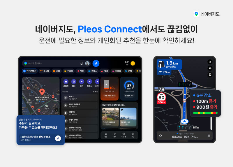 네이버, 현대차 그랜저·아반떼에 앱·지도·웨일 싣는다