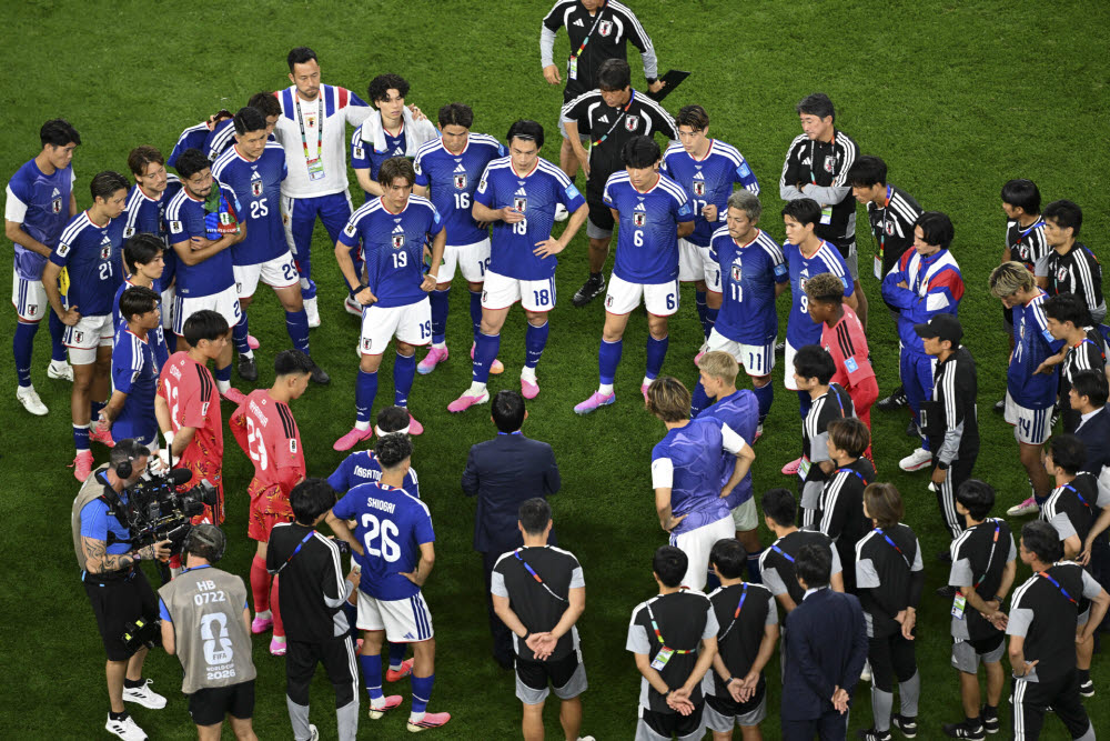 2026 북중미 월드컵 32강전에서 최강 브라질과 맞붙게 된 일본 축구대표팀. 사진=AP PHOTO