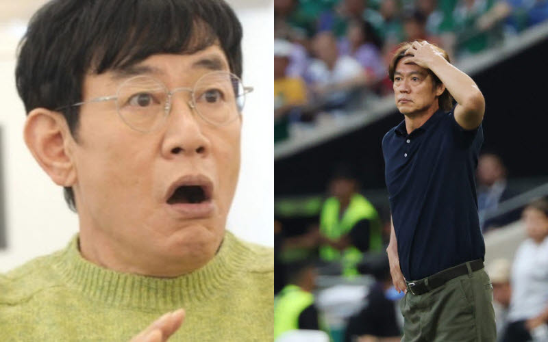 이경규(왼쪽)와 홍명보 감독.