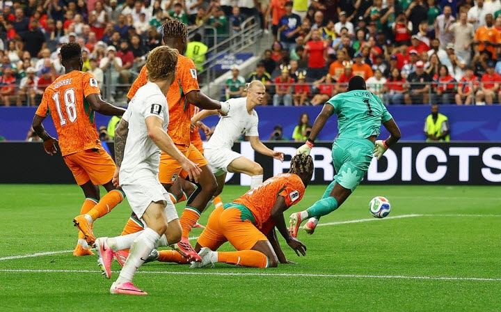 1일(한국시간) 미국 텍사스주 알링턴의 댈러스 스타디움에서 열린 2026 북중미 월드컵 32강. 엘링 홀란이 결승 골을 넣고 있다. 사진=AFPBB NEWS