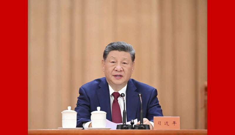 시진핑 중국 국가주석이 1일 오전 베이징 인민대회당에서 열린 중국공산당 창당 105주년 기념행사에서 연설하고 있다. (사진=중국 국무원)