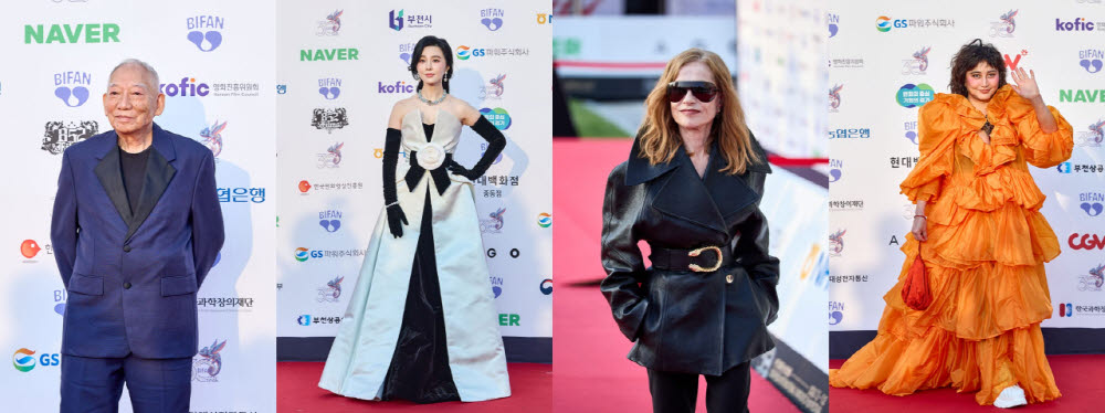 왼쪽부터 원화평 감독, 판빙빙 배우, 이자벨 위페르 배우, 조시 호 배우(사진=BIFAN)