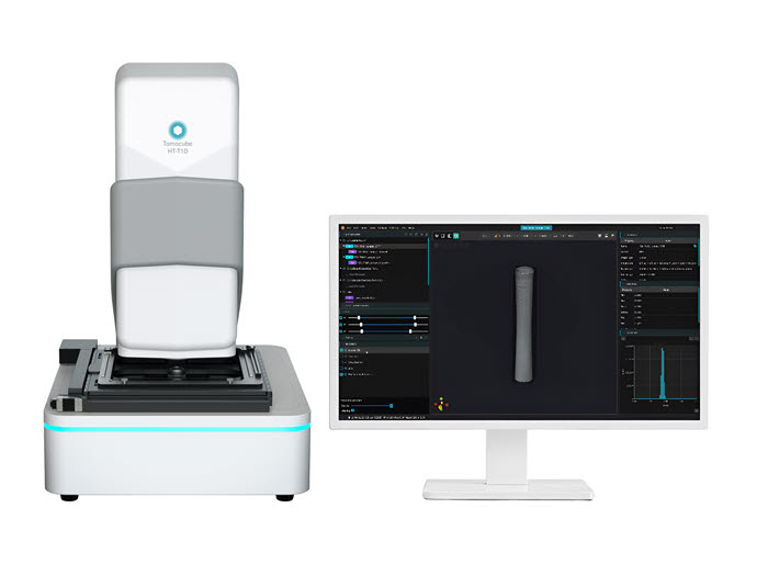 토모큐브가 개발한 유리기팜 결함 분석 홀로토모그래피(Holotomography·HT) 시스템 'HT-T1 Desktop(HT-T1D)'.(사진=토모큐브)