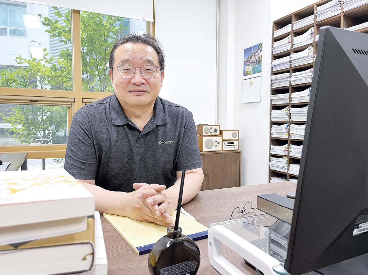 원승연 농협개혁추진단장(명지대 경영대 교수)이 명지대 경영대학에서 이데일리와 인터뷰를 하고 있다.(사진=서대웅 기자)