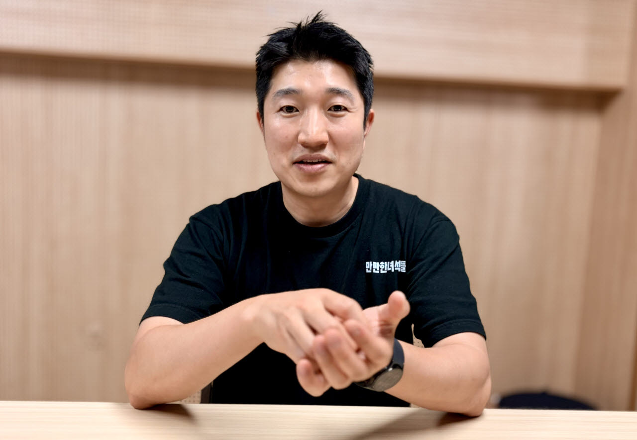 이데일리와의 인터뷰에서 한국 마이스 ESG 기술의 잠재력에 대해 설명하고 있는 장철호 만만한녀석들 대표 (사진=이민하 기자)