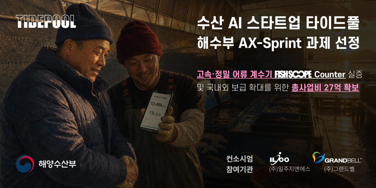 타이드풀, 해수부 AI 응용 제품 신속 상용화 사업 선정 (사진=타이드풀)