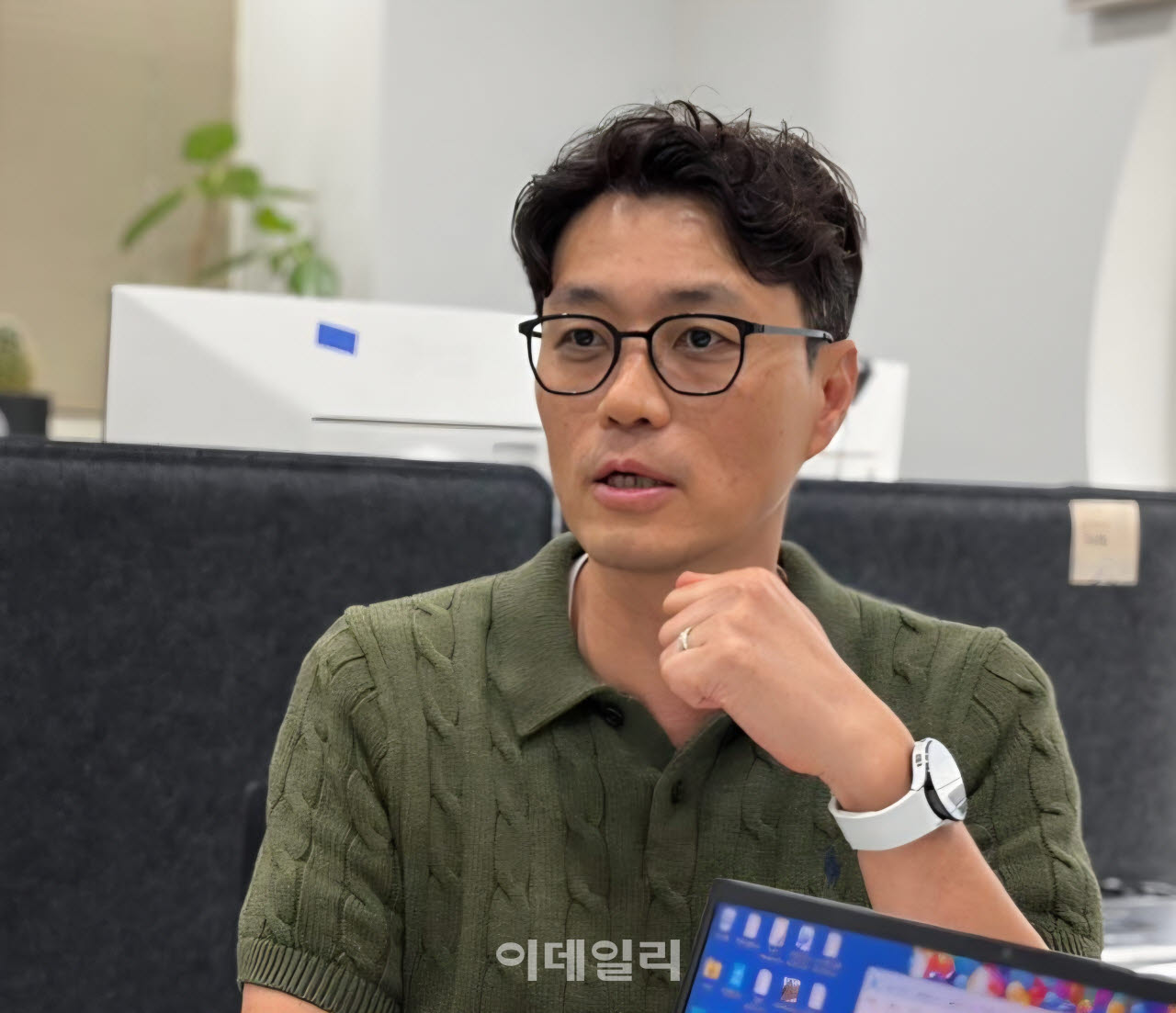 황영규 알체라 대표이사가 14일 서울 논현동 알체라 본사에서 이데일리와 인터뷰를 하고 있다. (사진=신영빈 기자)