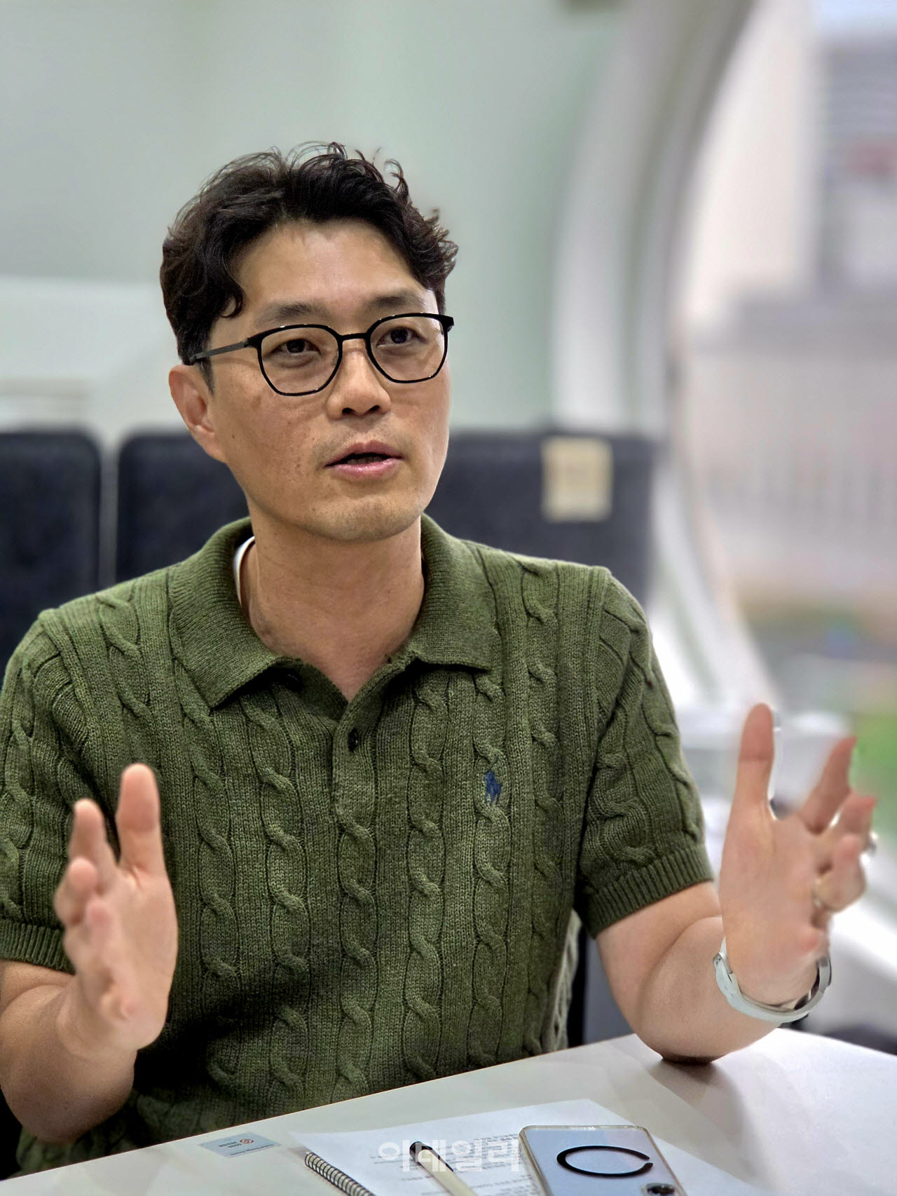 황영규 알체라 대표이사가 14일 서울 논현동 알체라 본사에서 이데일리와 인터뷰를 하고 있다. (사진=한광범 기자)