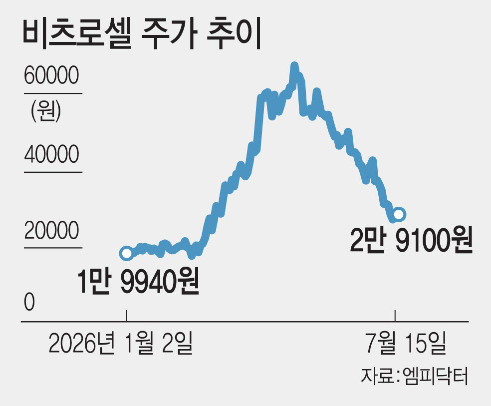 비츠로셀 주가 추이. (그래픽=김일환 기자)
