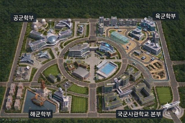 AI를 활용해 제작한 국군사관학교 예상 조감도 (사진=국방부)