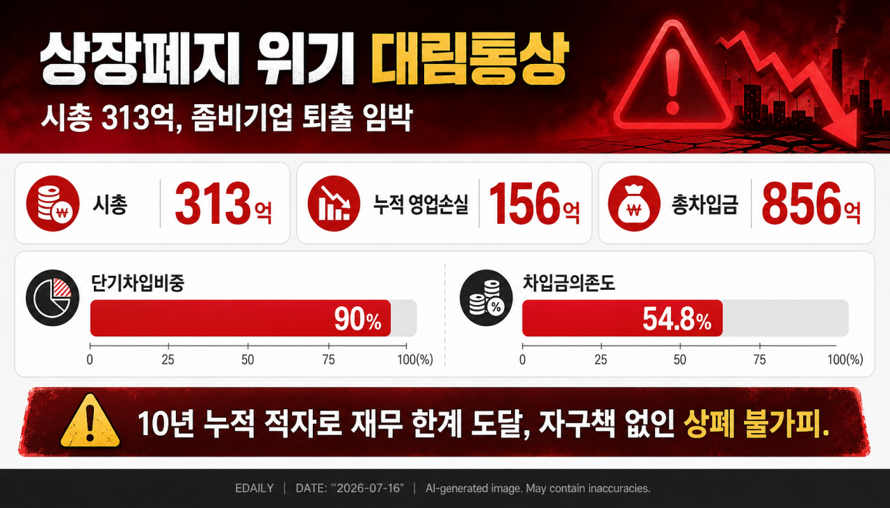 [마켓인]'만성적자' 대림통상, 코스피 퇴출 커트라인 아슬아슬