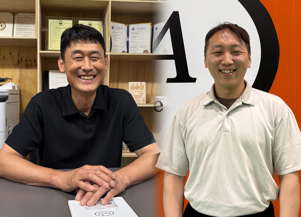 (왼쪽부터) 30년 경력 로프 작업자 박계진씨. 초보 로프 작업자 하용수씨. (사진=채나연 기자)