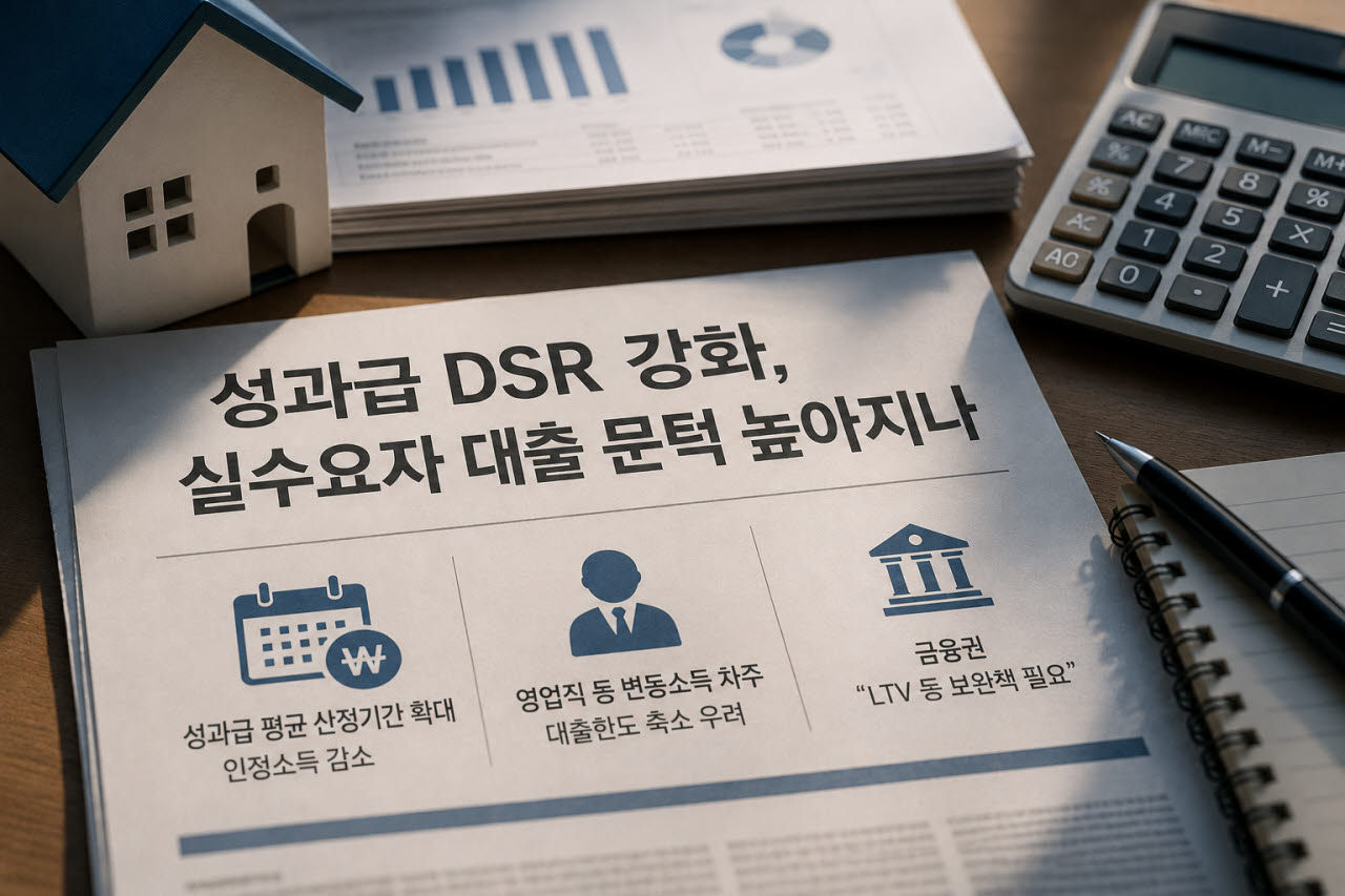 금융당국이 성과급 등 일시적으로 증가한 소득의 평균 산정기간 확대를 검토하는 가운데 실수요자 대출 한도 축소 우려가 커지고 있다.(사진=챗GPT)